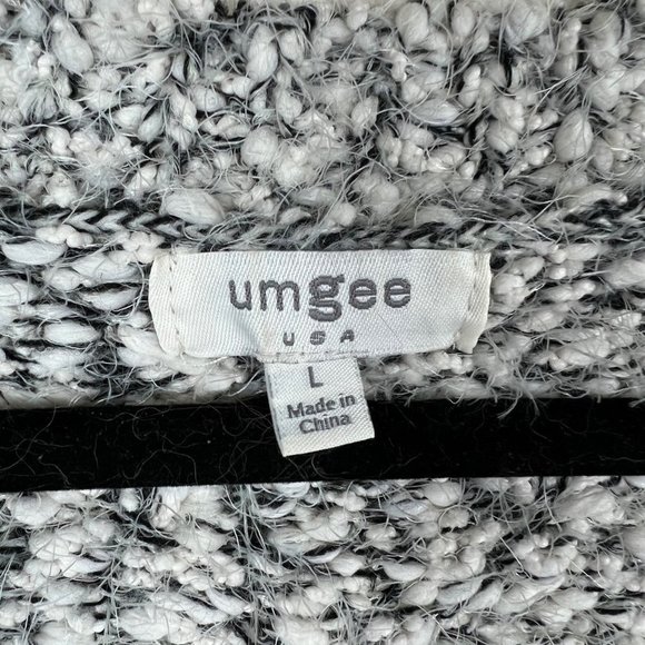 UMGEE Cozy Soft Gray Chunky Knit Oversized Mid Sleeve Sweaters Size Large - Picture 10 of 11